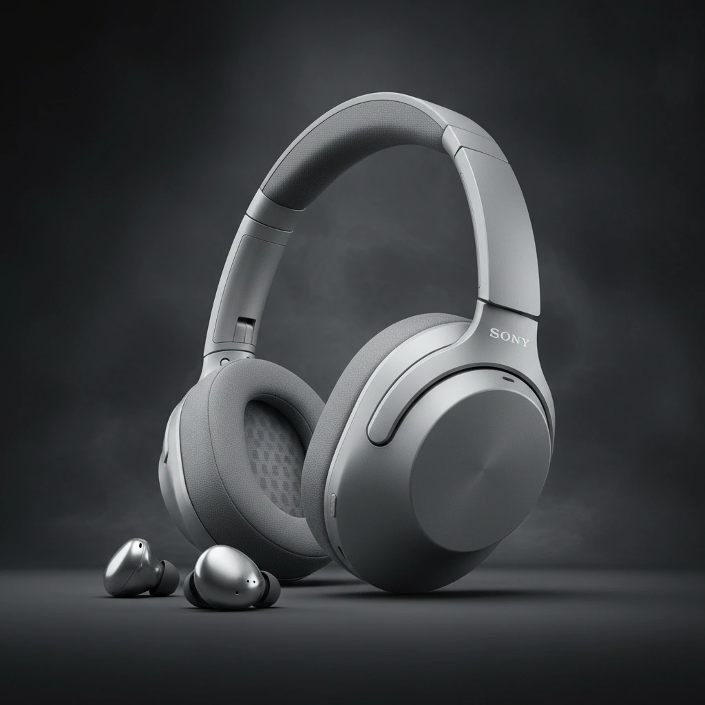 Sony WH-1000XM5 Premium Noise Canceling Headphones Silver image 2